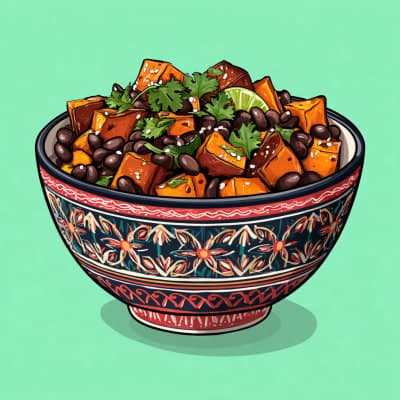 Black Bean & Roasted Sweet Potato