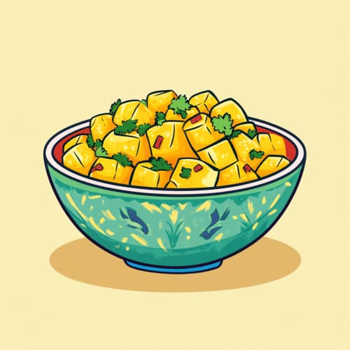 Close-up detail shot of Mango Lime Relish showing texture, vibrant colors, and appetizing presentation