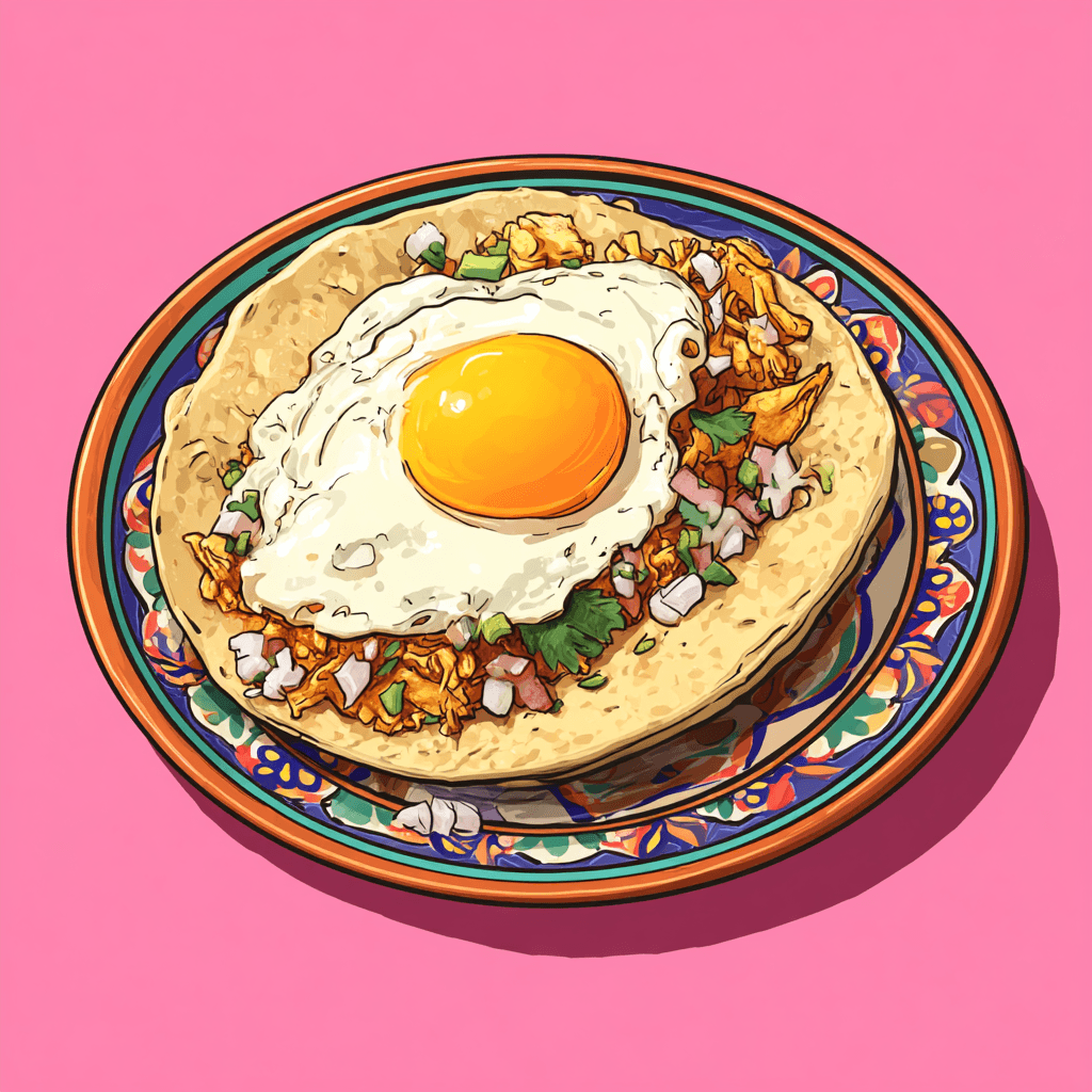 a Fried Egg - beautifully plated taco with fresh ingredients and garnishes